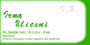 irma ulicsni business card